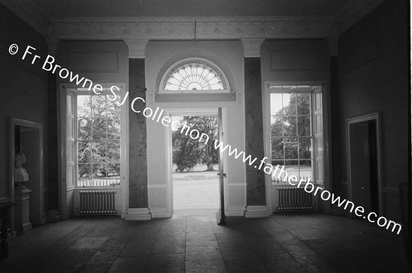 ITALIAN LEGATION  LUCAN HOUSE  ENTRANCE HALL WITH VIEW OF PARK